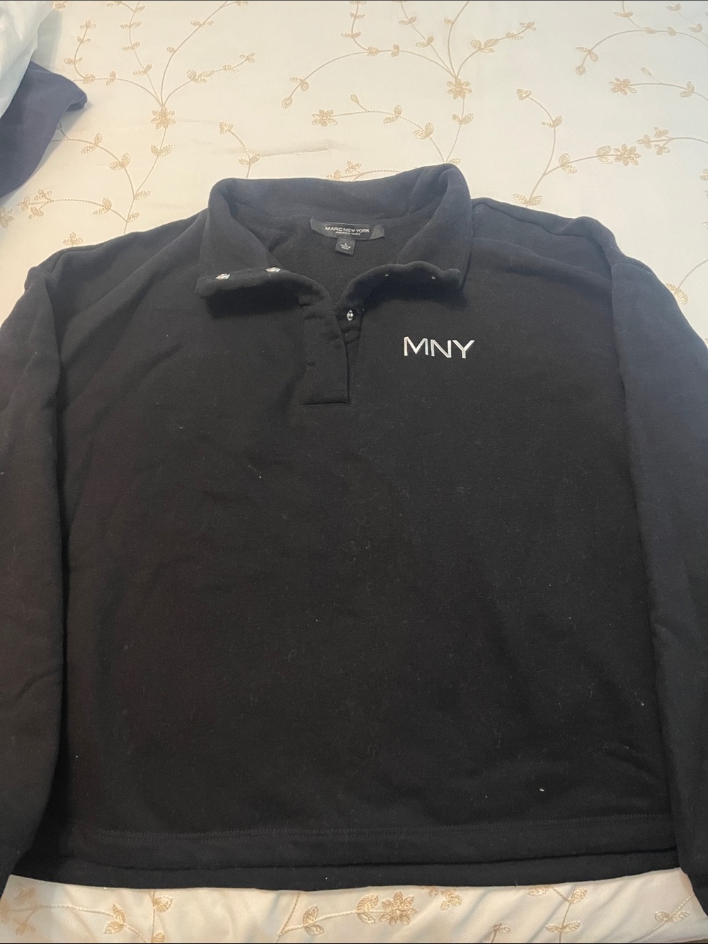 Marc New York Black Long-Sleeve Polo Sweater